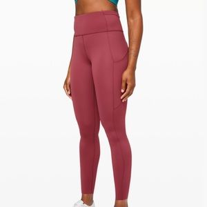 Lululemon Fast and Free high rise tight 28” *non reflective in Chianti